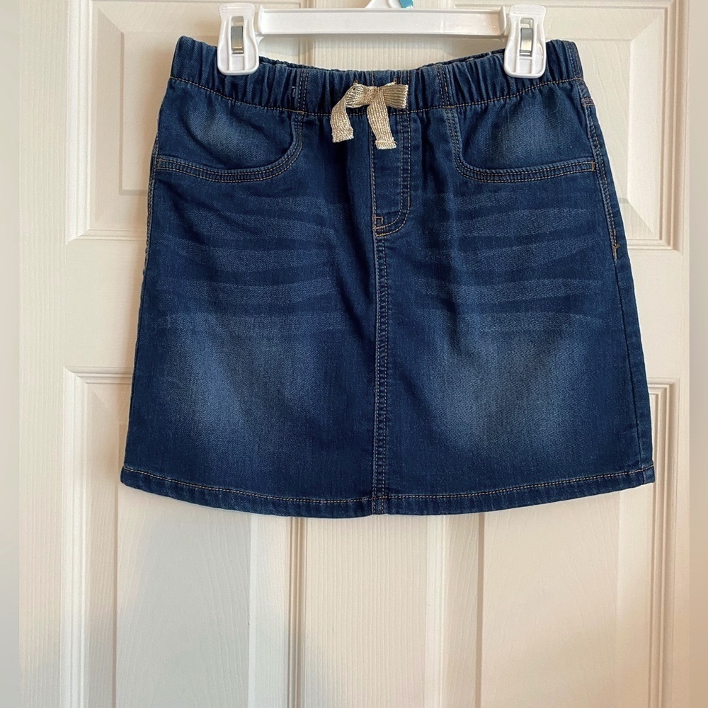 Oshkosh Knit Denim Skirt Pull On Girl’s Size 10 (Runs Big)
